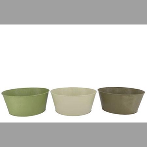 Zinc Summer Green Mix Bowl Striped Ass 34x14x30cm