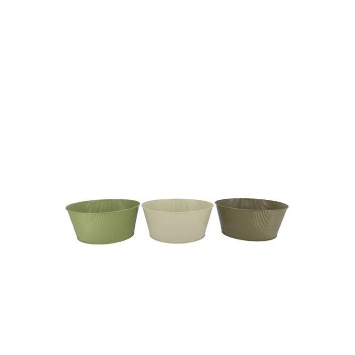 <h4>Zinc Summer Green Mix Bowl Striped Ass 34x14x30cm</h4>