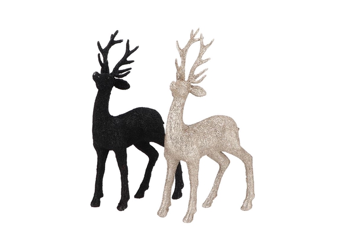 <h4>Sparkle Black/gold Deer Single Ass 28x15x6cm</h4>