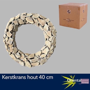 DECO - KERSTKRANS HOUT 40CM