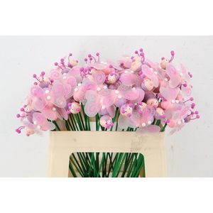 Stick Bee Wood Pink 6cm