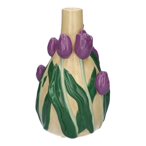 DF00-730380100 - Bottle Tulips d3.5/13.3xh21.6 purple/cream