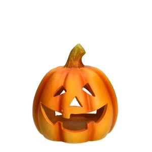 Halloween Theelichthouder pompoen 14cm