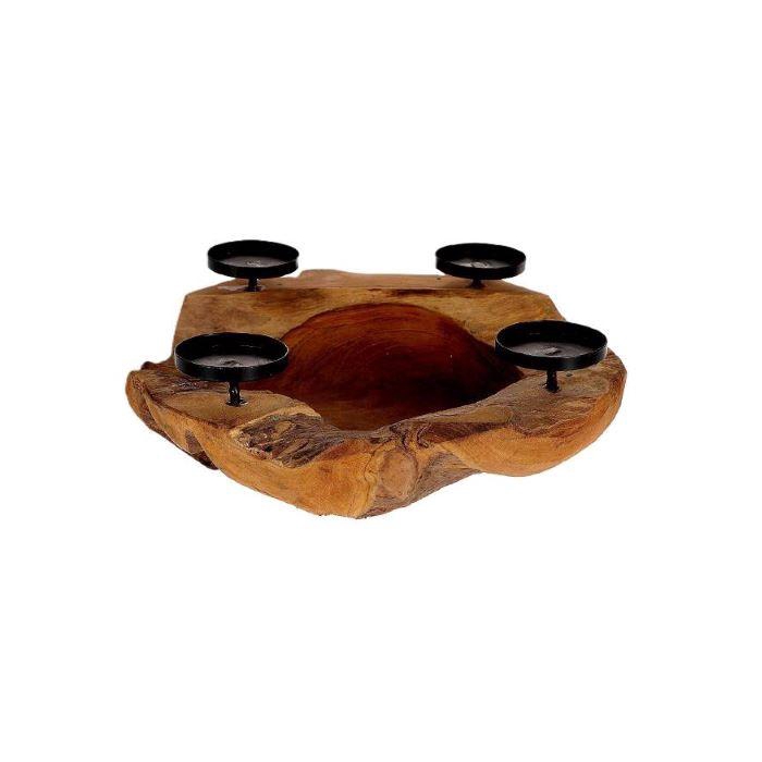 <h4>Candleholder 4 Teak Erosi H13D40</h4>