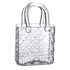 Glass Handbag vase Elysee 19*11*28cm