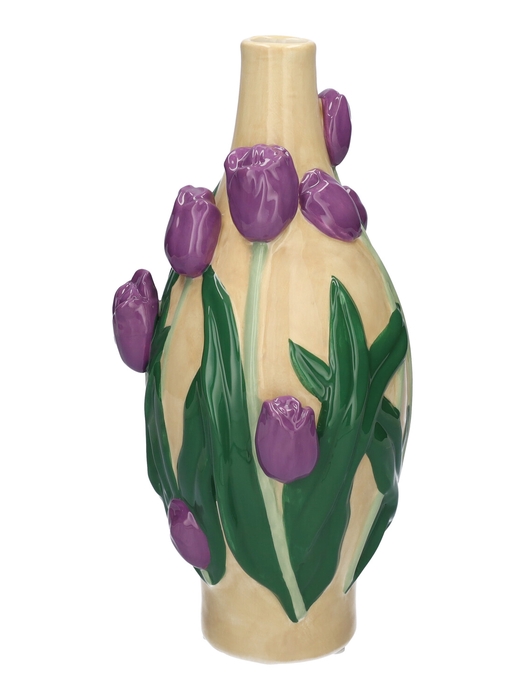 DF00-730380200 - Bottle Tulips1 d3.5/15xh30 purple/cream