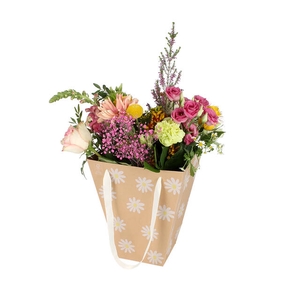 Bag Daisies Kraft 24 / 24x13 / 13xH30cm