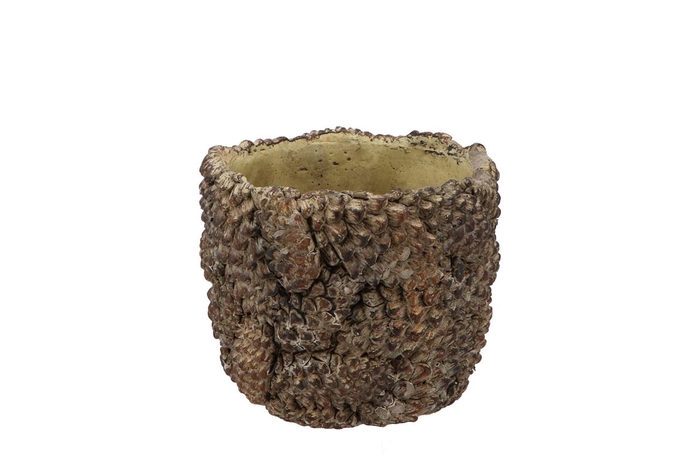 <h4>Concrete Natural Pinecone Pot Round 11x11x10cm</h4>