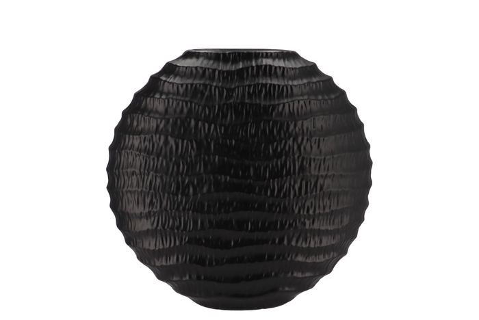 Inga Jada Black Oval Vase Wave 31x12x30cm