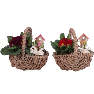 Early Spring Arr. Outdoor Willow Waterhyacint Basket Ø25cm 2PP