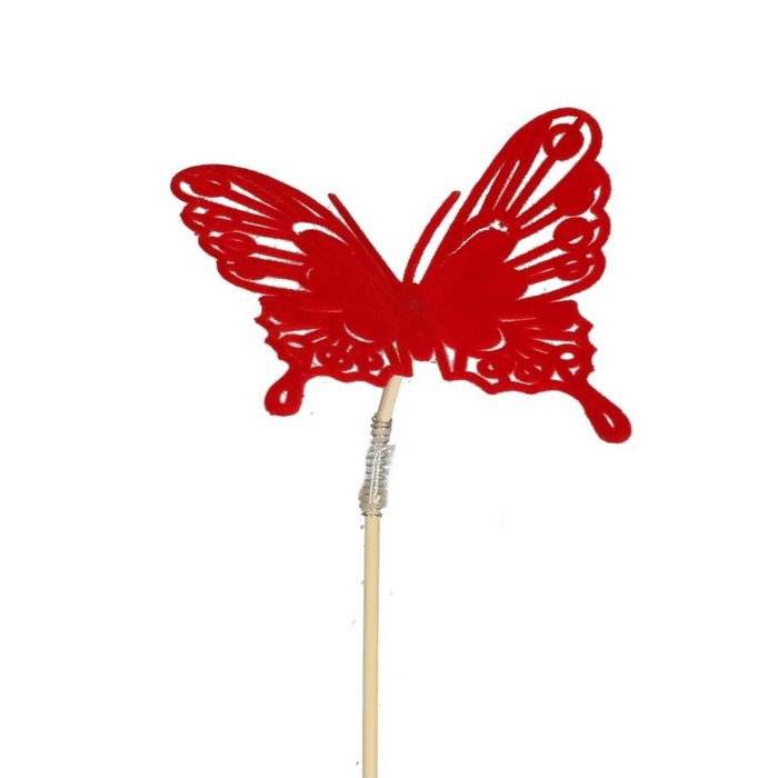 <h4>Bijsteker 50cm Vlinder flock 8cm</h4>
