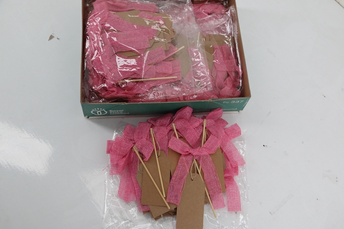 <h4>Stick bow woven 13x10cm+label+12cm stick</h4>