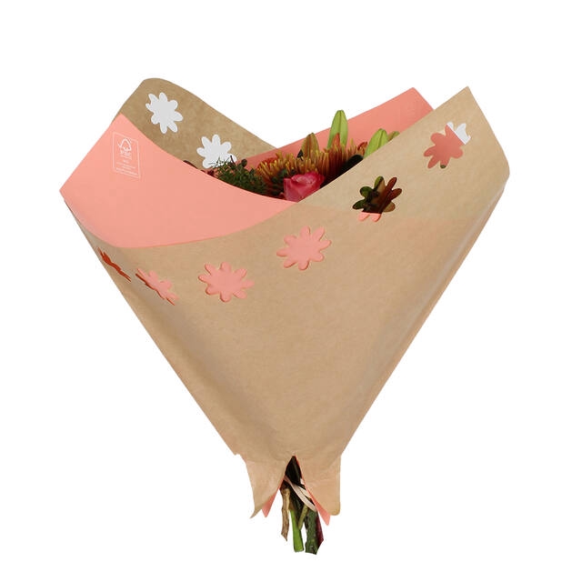 <h4>Hoes 35x35cm Oblique 45gr br kraft Open Flower 250/doos</h4>