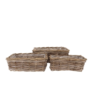 Rattan Ivy Basket Rectangle S/3 L34/37/41 W18/22/26