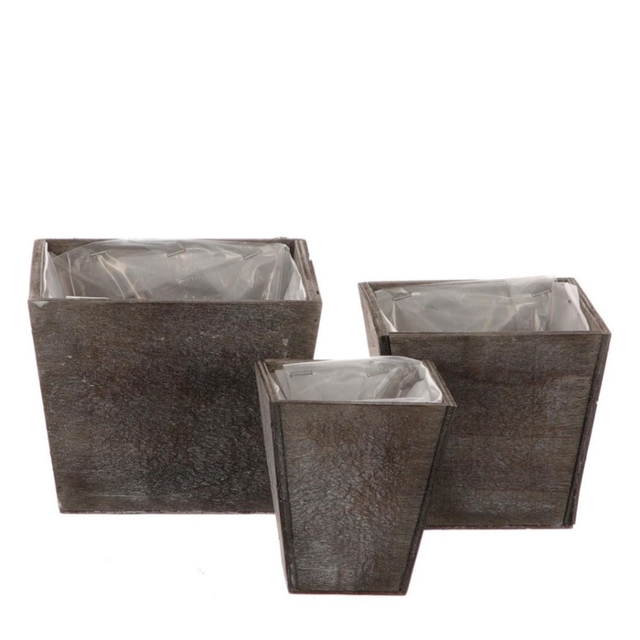 <h4>Wood Planter Morki S/3 d15*12cm</h4>