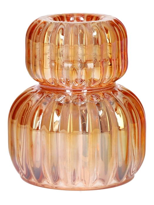 <h4>DF02-666829000 - Candle holder Merle d3.5/6.3xh7.5 peach+pearl</h4>