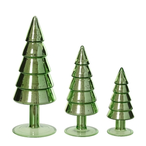 Kerst Boom glas S/3 d08*21cm