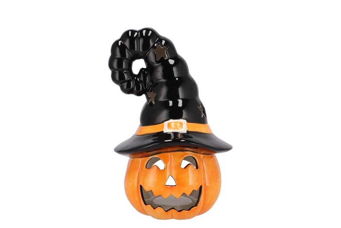 <h4>Jolie Scottish Orange Pumpkin Hat T-light 15x15x23cm</h4>