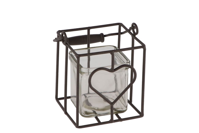 <h4>Metal Rack Square Heart 10x10x21cm</h4>