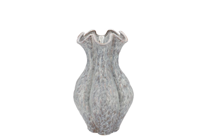 <h4>Inga Driss Grey Vase Active Glaze 19x19x25cm</h4>