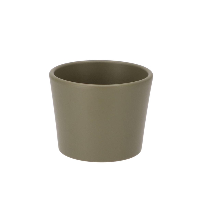 <h4>Ceramic Capers Green Matt Pot 11cm</h4>