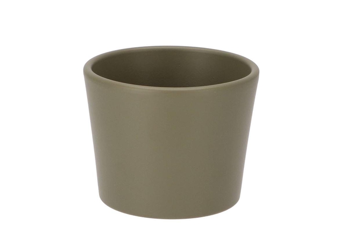 Ceramic Capers Green Matt Pot 11cm