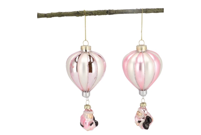 <h4>Glassball Ornaments Balloon Pink Mix Ass S/2 7x7x16cm</h4>