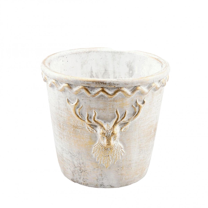 <h4>Christmas Ceramics Reindeer pot d18*16cm</h4>