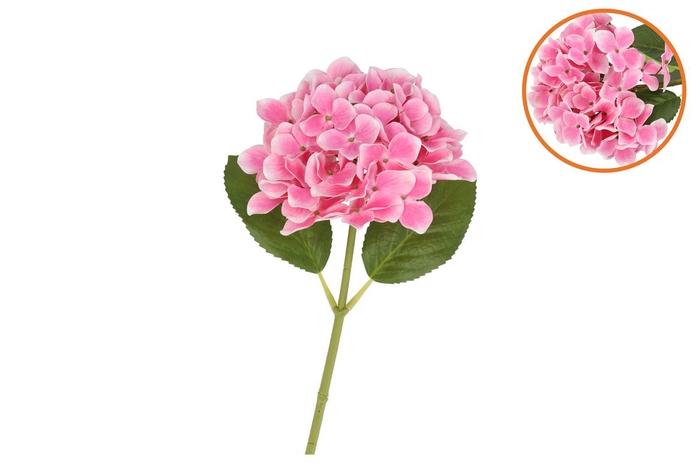 Silk Hydrangea Pink 14x45cm Nm