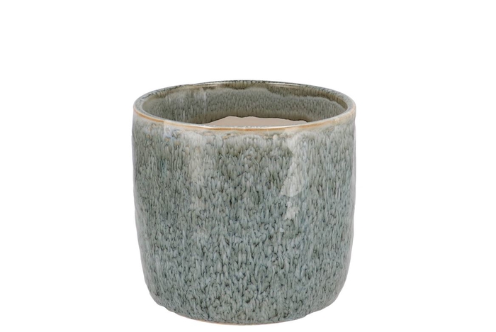 <h4>Iron Stone Light Blue Glazed Pot 9x8cm</h4>