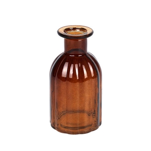 Vaas Ravenna glas 7xH14cm donkerbruin transparant