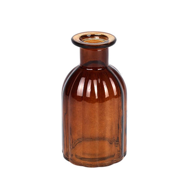 <h4>Vaas Ravenna glas 7xH14cm donkerbruin transparant</h4>