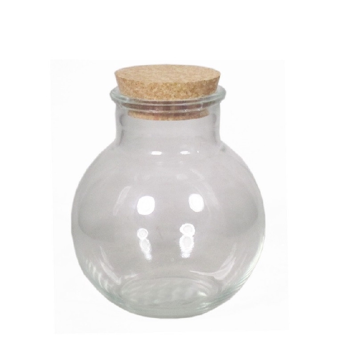 <h4>Glas Bolvaas+kurk d09/15*17cm</h4>