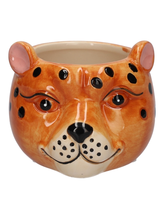 <h4>DF03-666650204 - Pot Tiger 10x9.2x7.4 brown</h4>