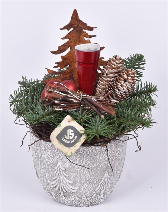 <h4>Cement pot kerstboom decor 15cm</h4>