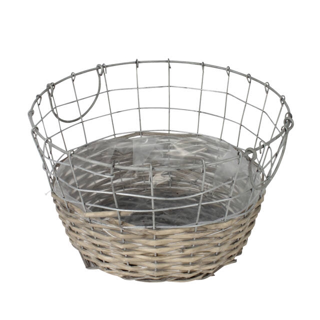 <h4>Sanya basket Ø30xH17cm zinc + willow</h4>