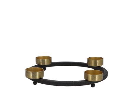 <h4>Ariana Black/gold 4x Waxine Holder 23x23x5cm Nm</h4>