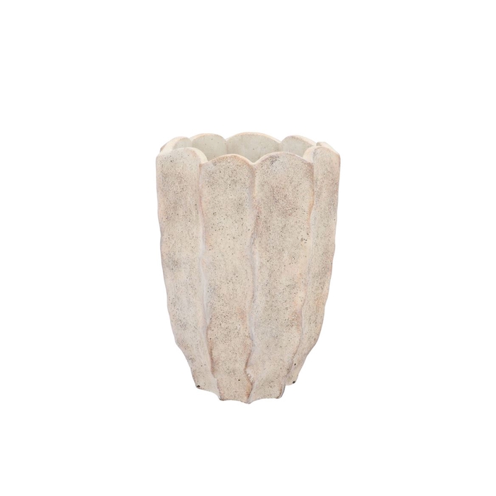 <h4>Alaska Wavy Sand Vase 15x15x21cm</h4>