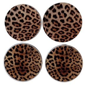 Coaster Glass Ø10cm Leopard Pr