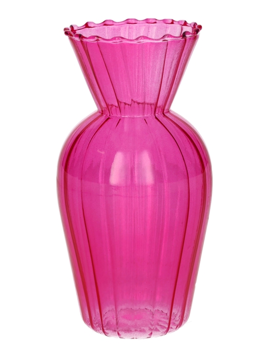 <h4>DF02-665295300 - Vase Swirl d6.2/7.4xh14 fuchsia</h4>