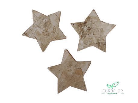 STARS BIRCH BARK WHITE 6CM 48PCS