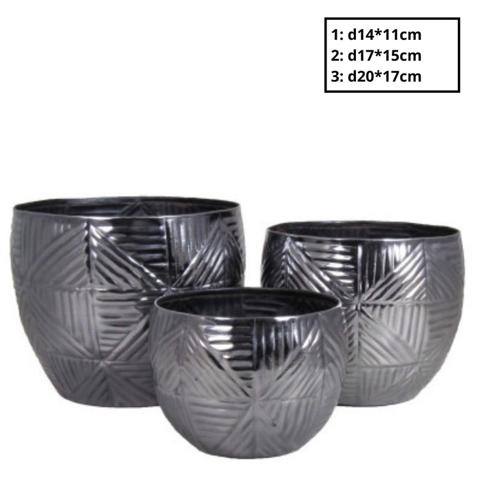 Homedeco Lamia pot S/3 d20*17cm