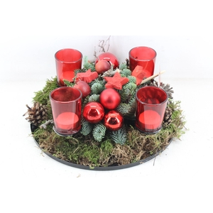 arr5 Kerst MB - Zink laag rand 4licht rood