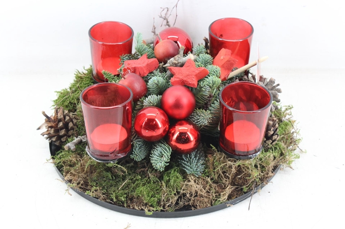 <h4>arr5 Kerst MB - Zink laag rand 4licht rood</h4>