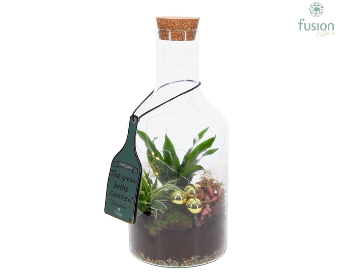 <h4>Green Bottle Fles Small Kerst met Arrangement</h4>