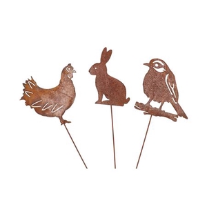 RUSTY GARDENSTICK SPRING ASS 9X15X4