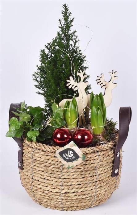 <h4>Touw mand "flowers" 20cm</h4>