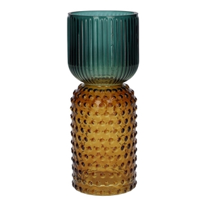 Vase Themba lines d8xh20 blue/amber