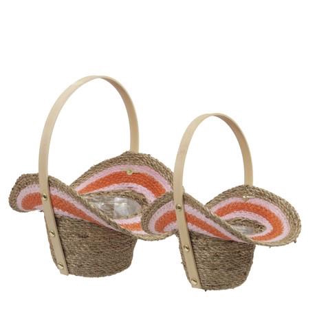 <h4>Basket sets Handle Grass S/2 d28*28cm</h4>