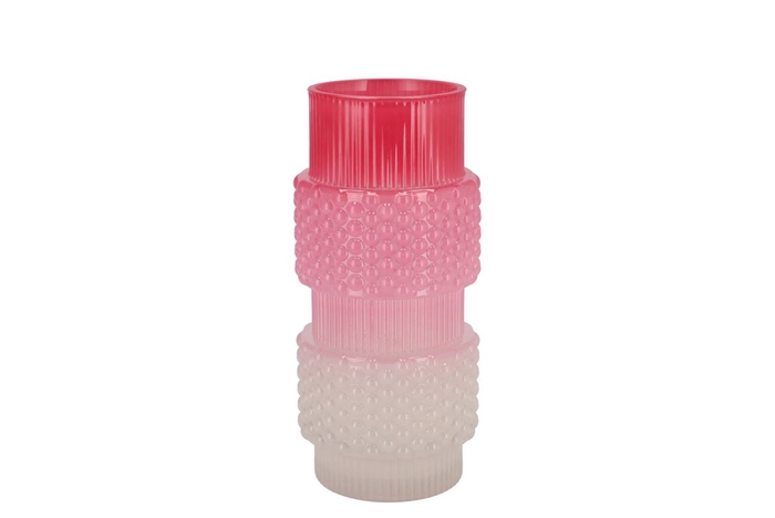 <h4>Mae Jolly Pink Vase Structure Tricolor 12x12x26cm</h4>